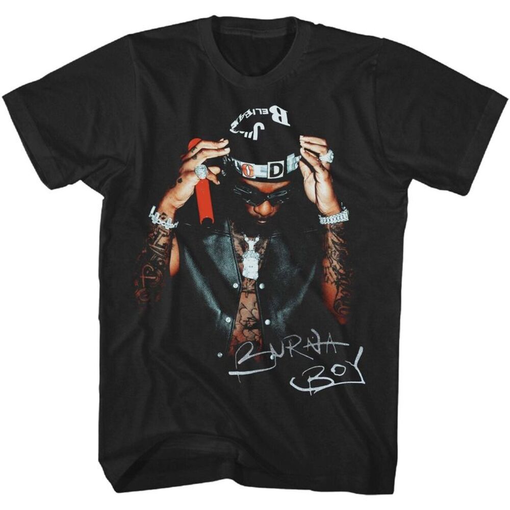 Burna Boy - Burna Boy - Signature Photo T-Shirt - Medium Black 23BB080A2